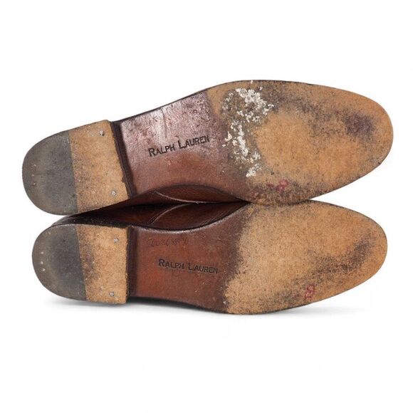 Ralph Lauren Lace-up Paddock Cap Toe Leather Boots Men's 7.5B Women's 9.5 - Picture 8 of 14